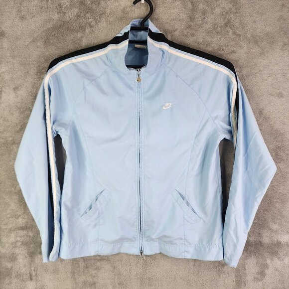 Juniors Nike Light Blue Track Jacket Full Zip Mock Neck Youth Size L (12-14) - Picture 2 of 9